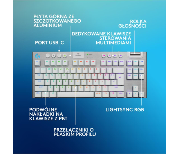 LOGITECH G915 X TKL Lightspeed Tactile biały 920-012737 - 1276180 - zdjęcie 6